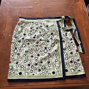 Talbots Vintage Pure Silk Floral Skirt Y2K Geometric Wrap  Lined Size 16